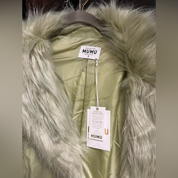 NWT Show Me Your Mumu Penny Lane Faux Leather Wrap Jacket Sage Green - Small - Picture 9 of 10